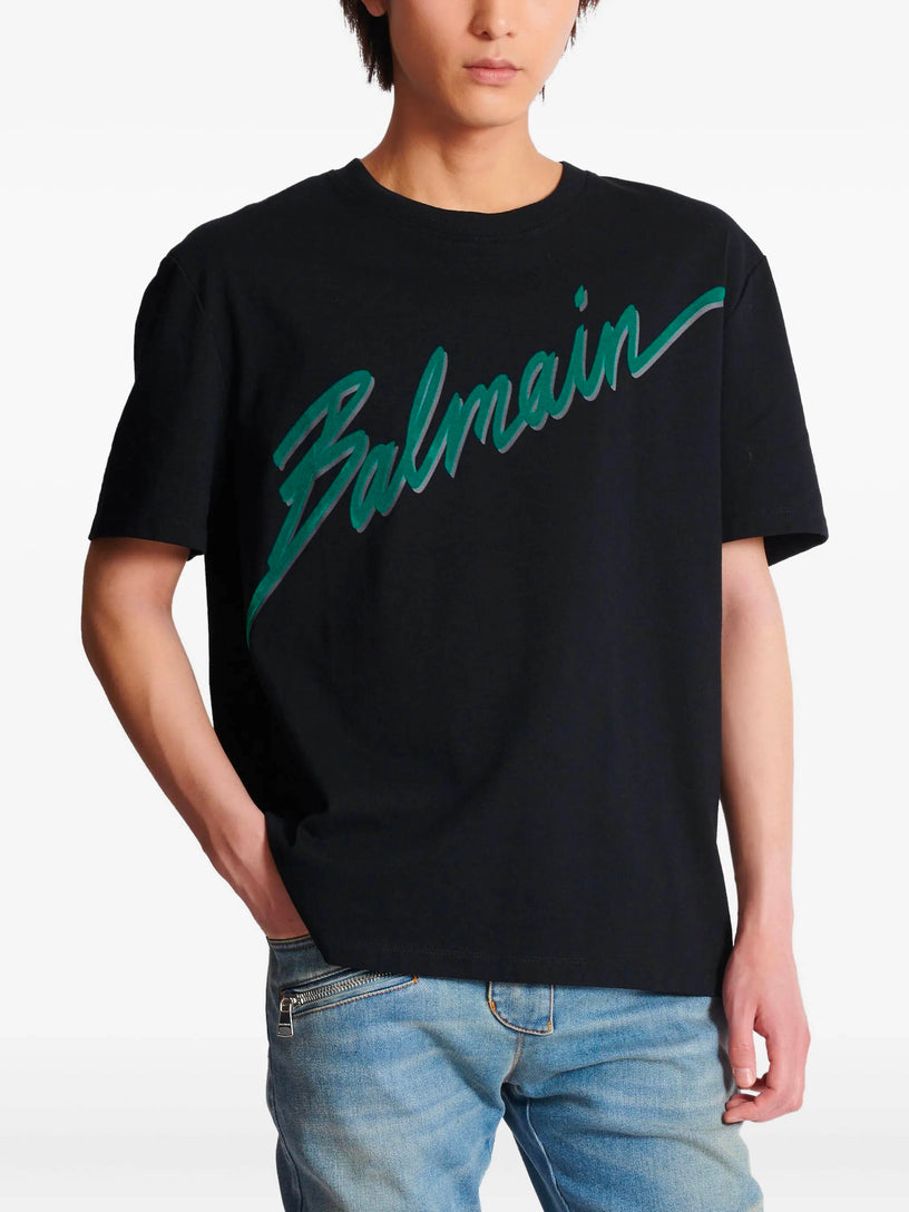 Balmain Lettre flocked T-shirt
