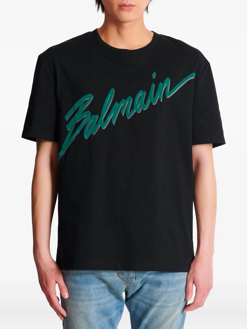 Balmain Lettre flocked T-shirt
