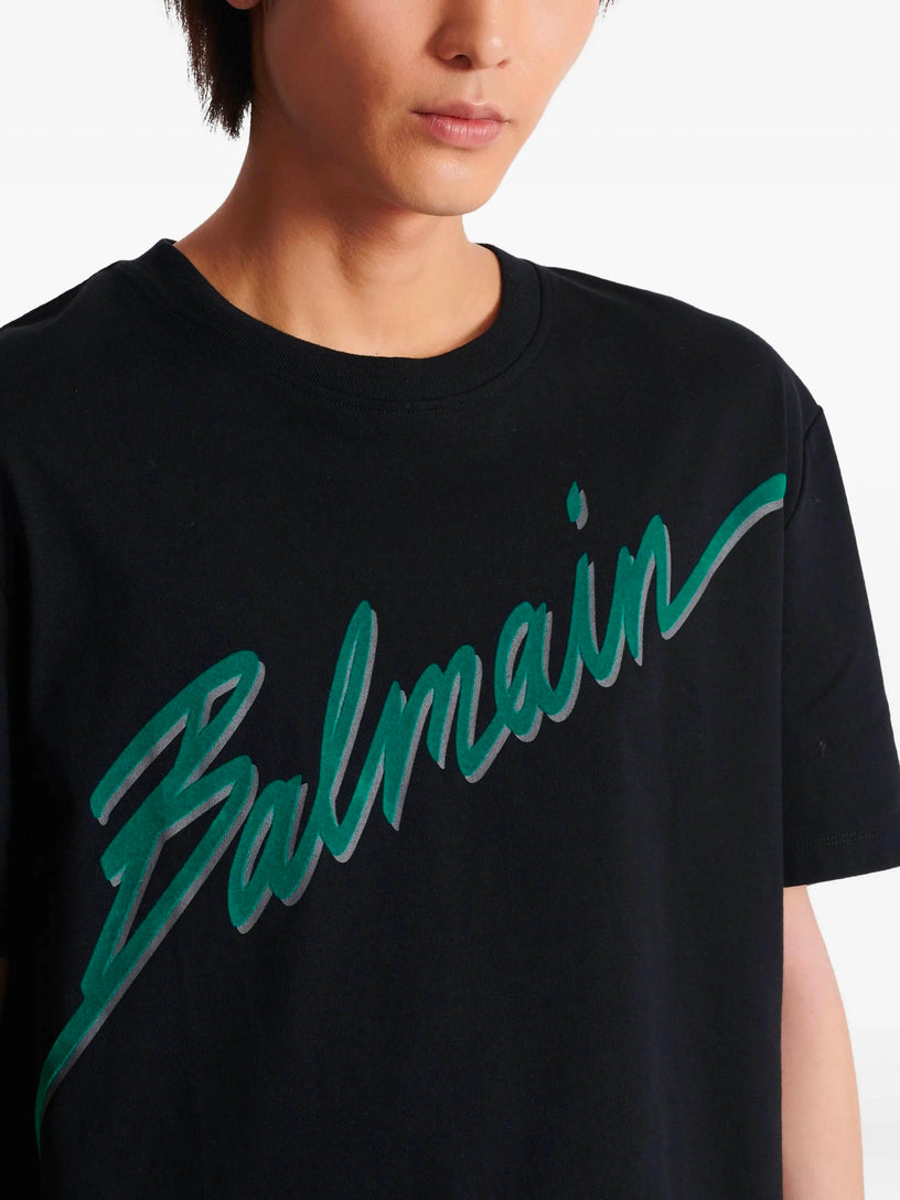 Balmain Lettre flocked T-shirt