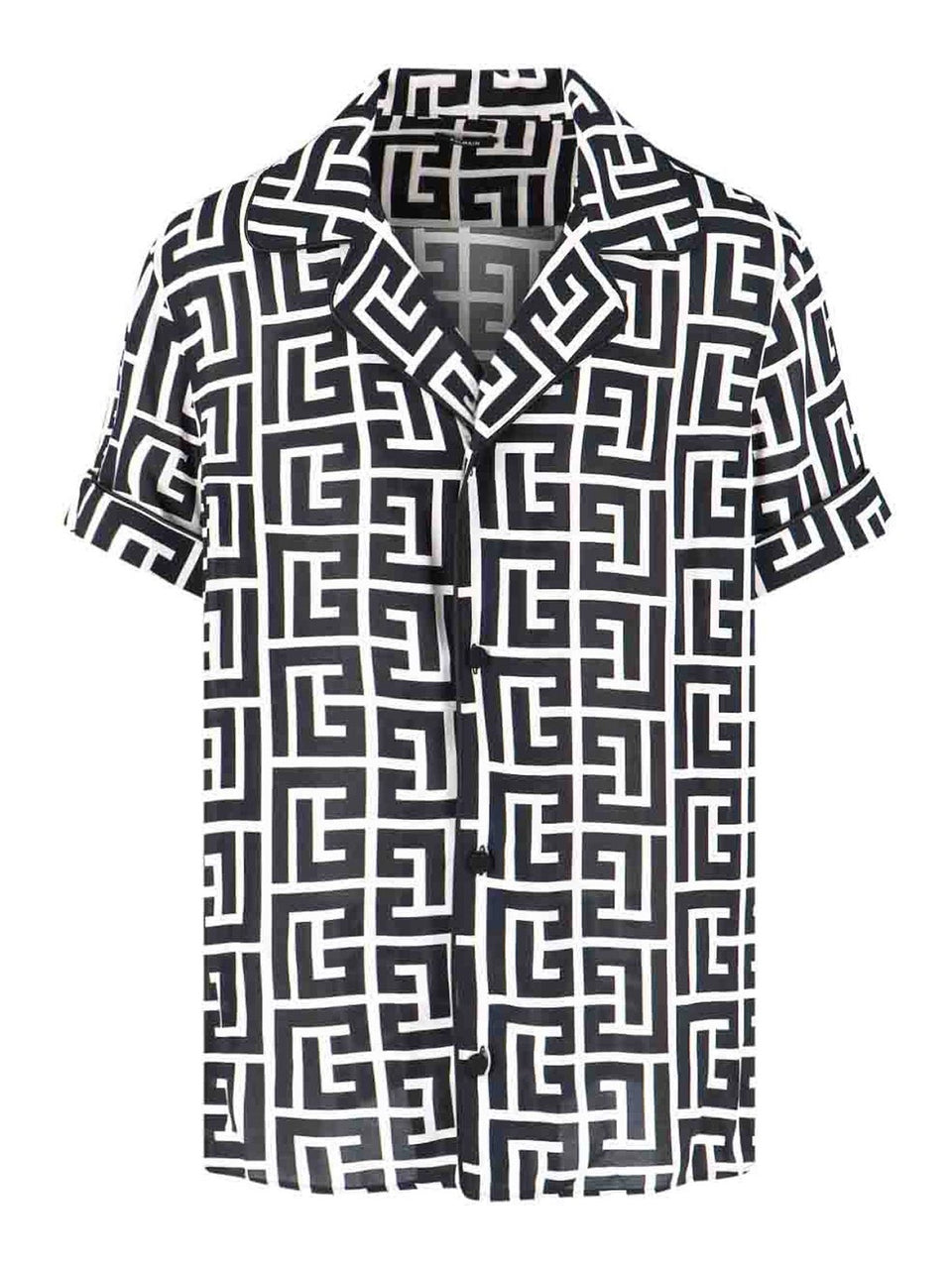 Pyjama shirt with monogrammed print