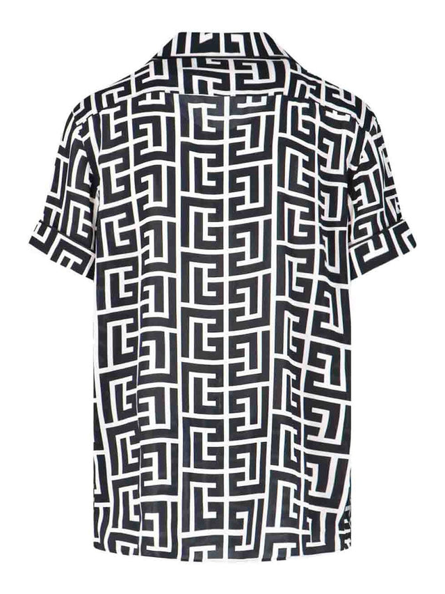Pyjama shirt with monogrammed print