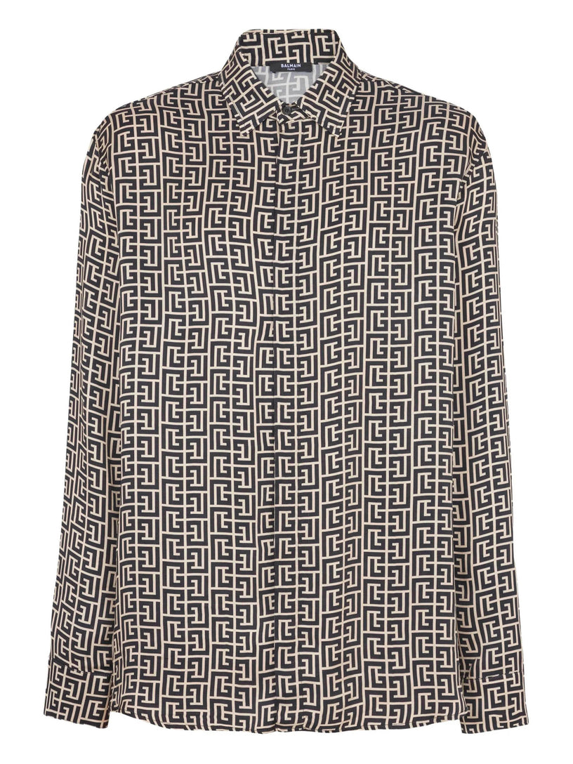 Monogrammed flowing shirt