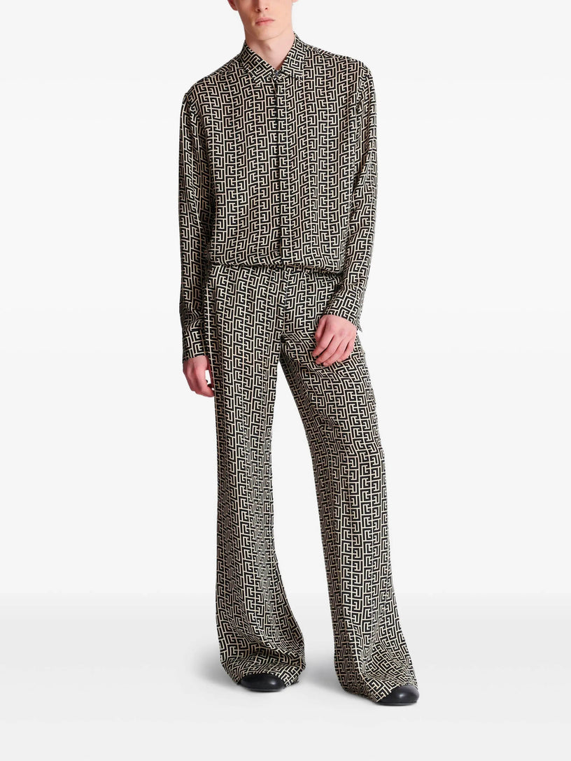 Monogrammed flowing shirt