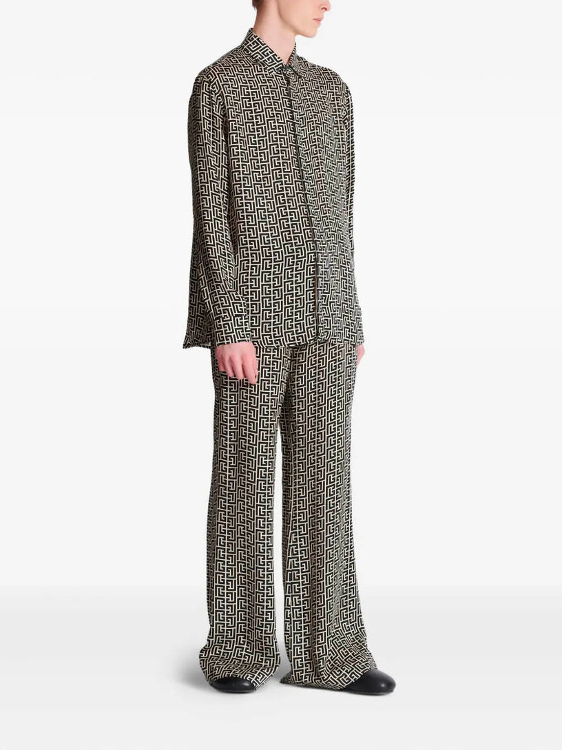 Monogrammed flowing shirt