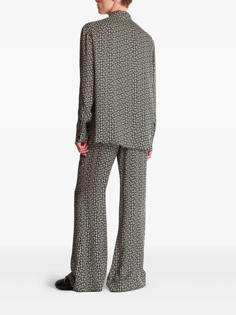 Monogrammed flowing shirt