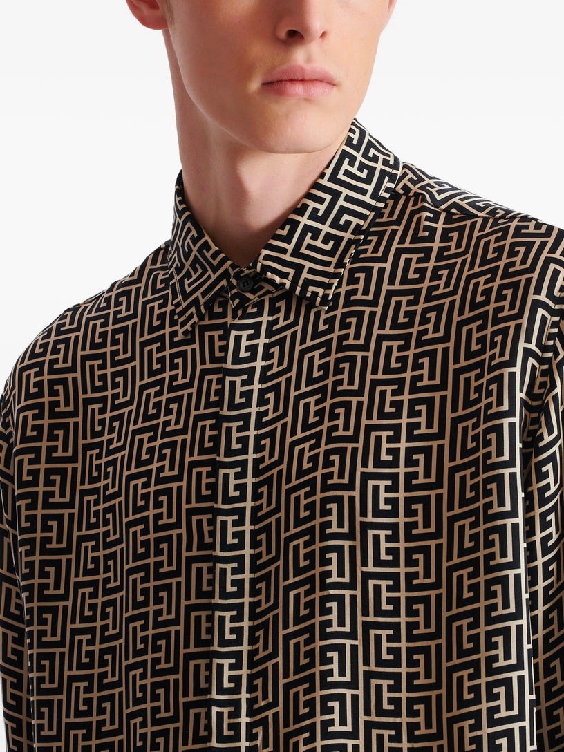 Monogrammed flowing shirt