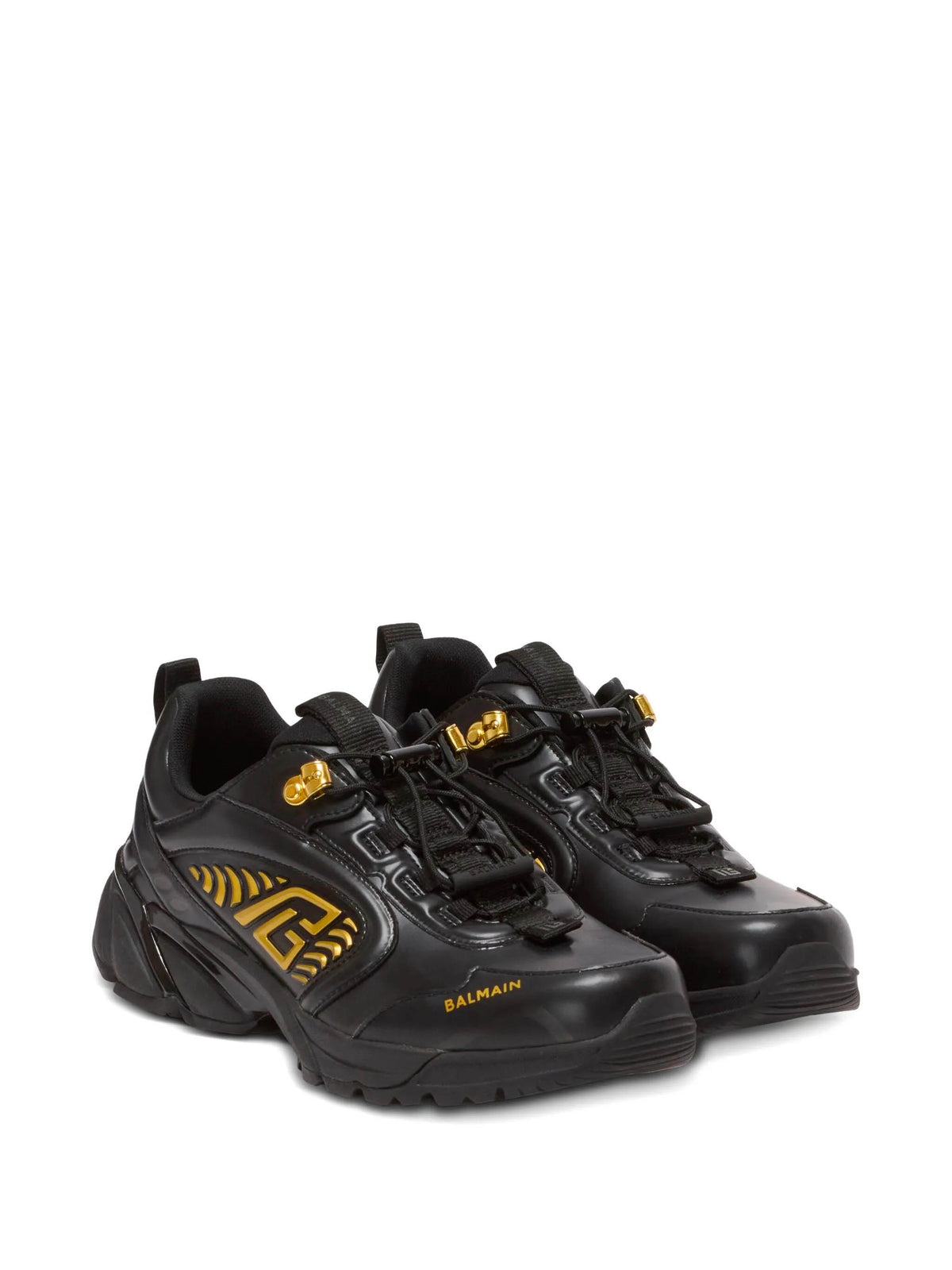 Cosmic Dust glazed leather trainers