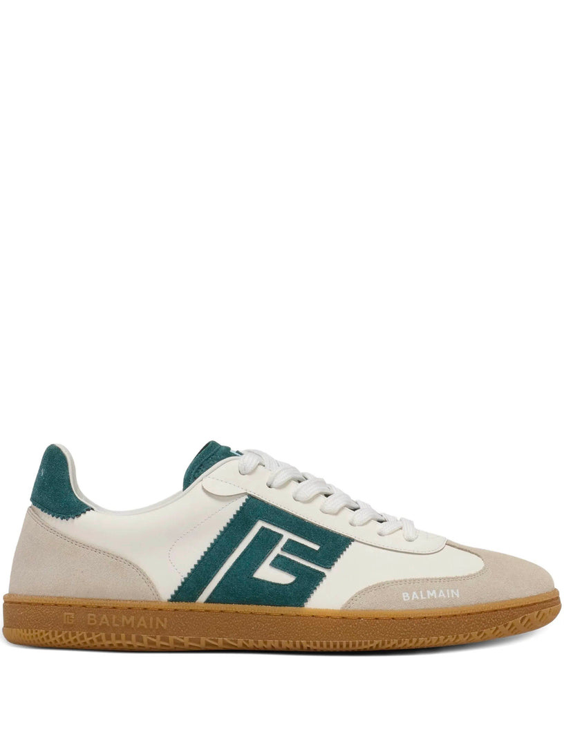 Balmain Swan suede and smooth leather trainers