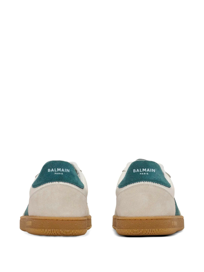 Balmain Swan suede and smooth leather trainers