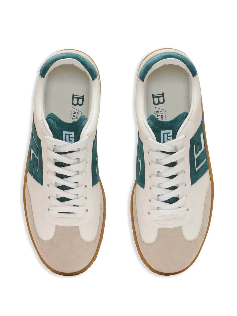 Balmain Swan suede and smooth leather trainers