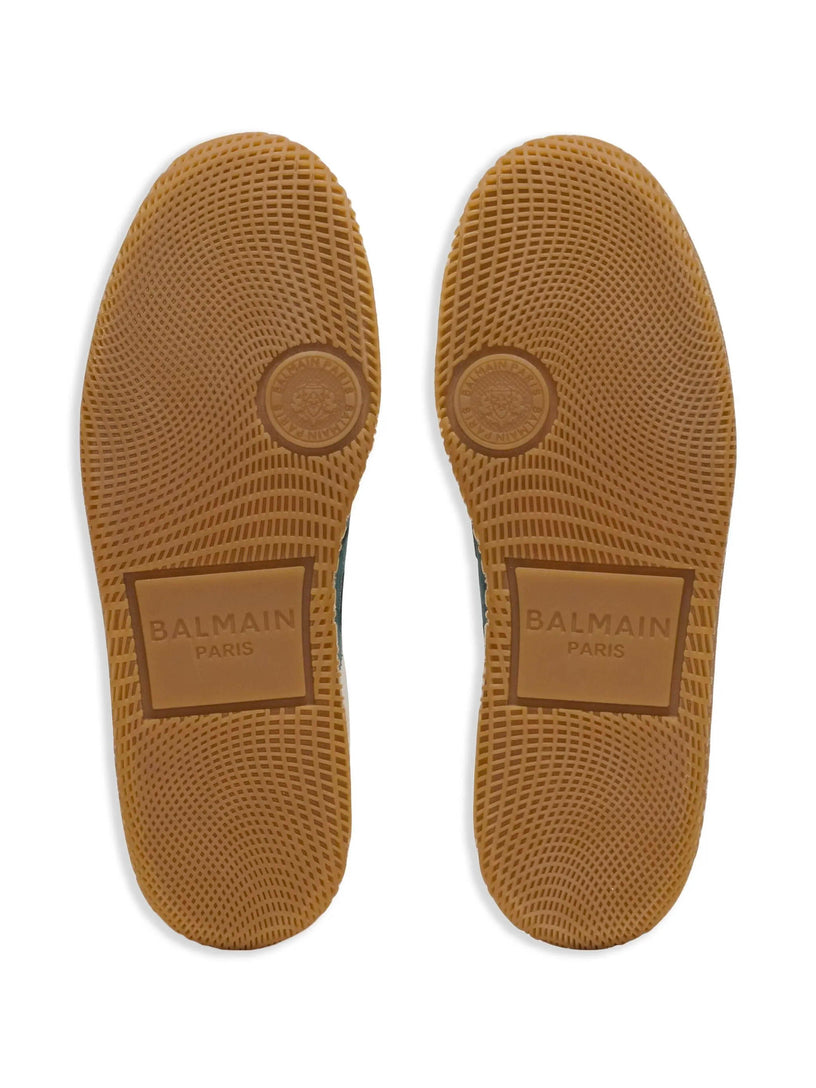 Balmain Swan suede and smooth leather trainers