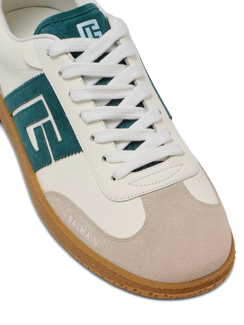 Balmain Swan suede and smooth leather trainers