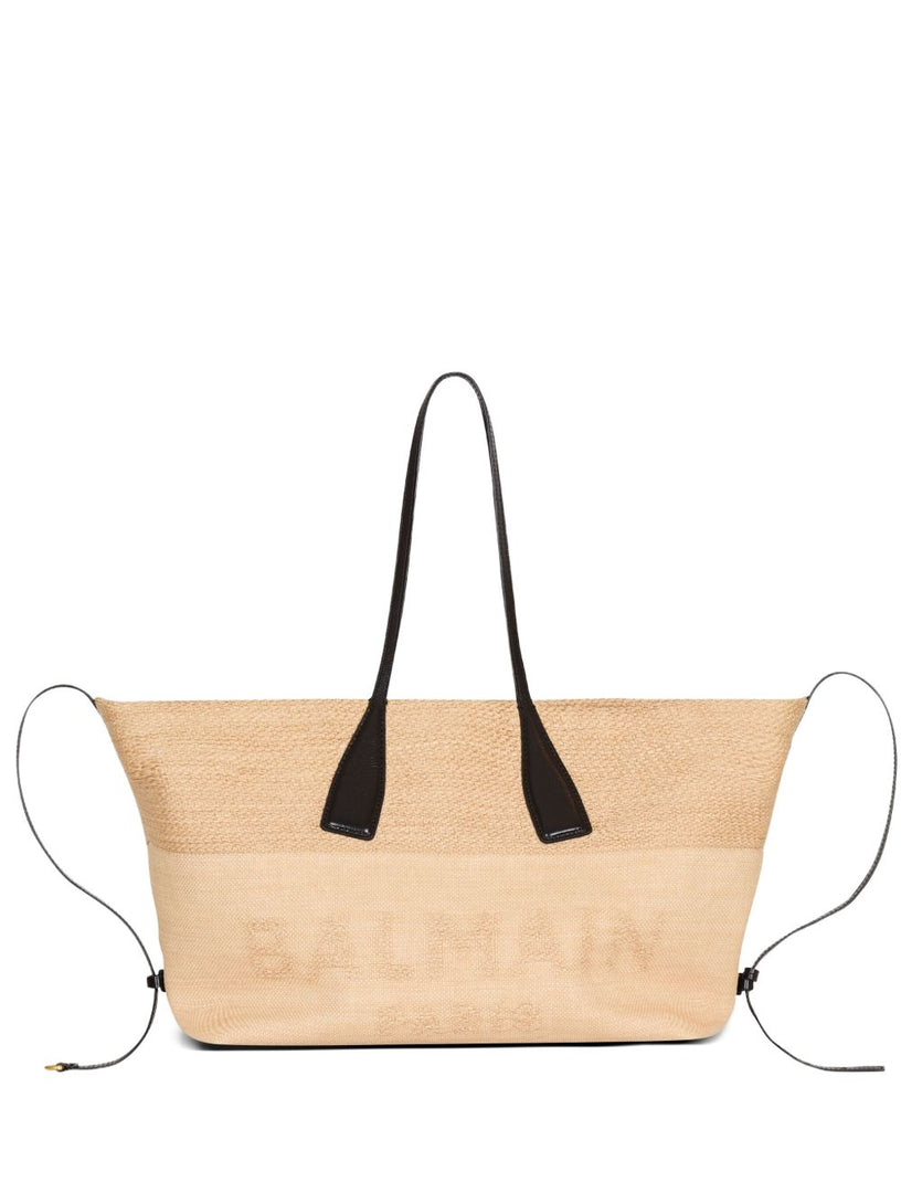 Track Raffia Tote Bag