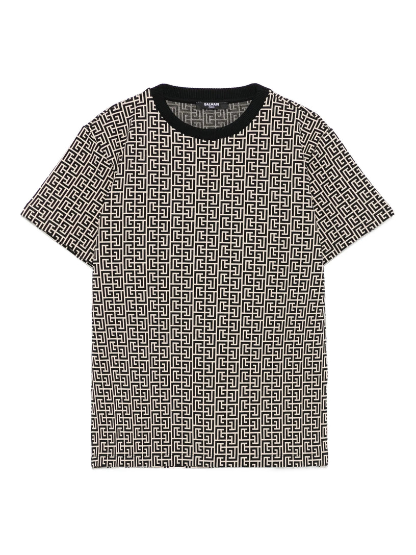 PB monogram jacquard T-shirt labyrinth