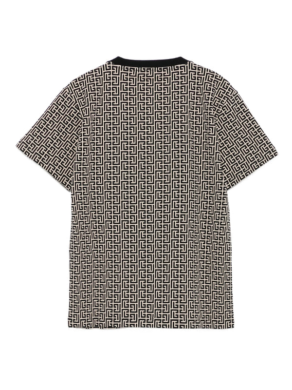 T-shirt in jacquard con monogramma PB labirinto