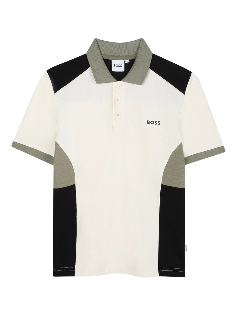 Colour-blocked polo shirt
