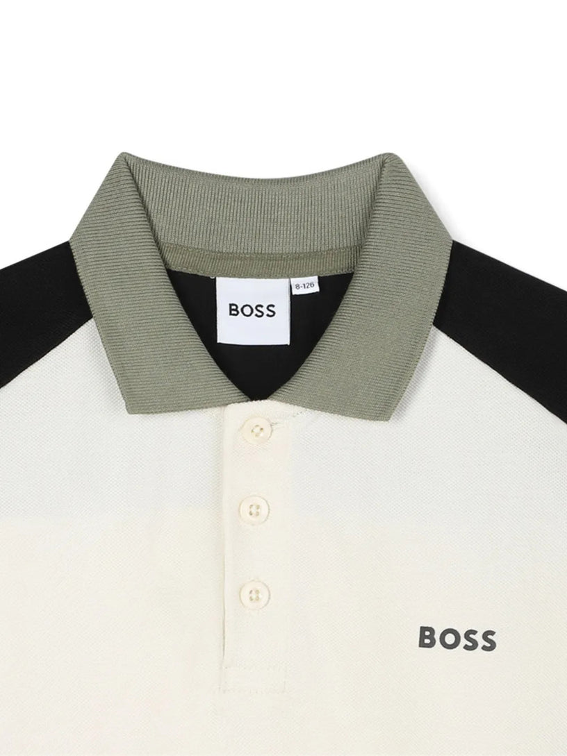 Colour-blocked polo shirt