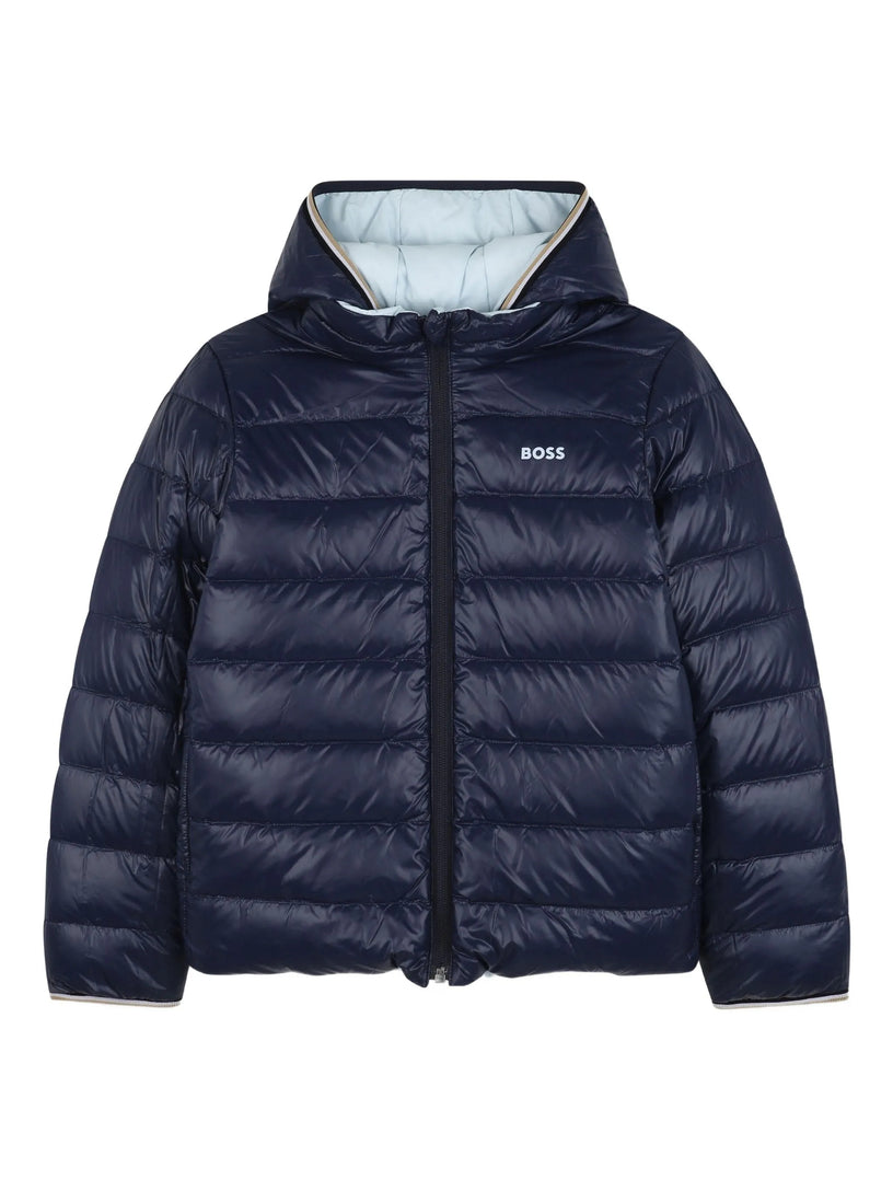 Reversible padded hooded jacket
