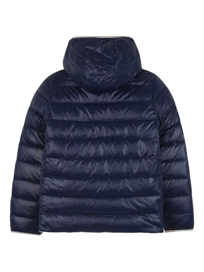 Reversible padded hooded jacket