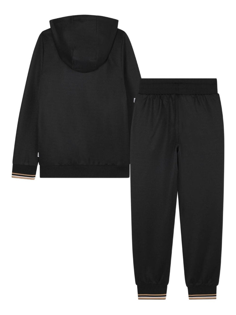 Hooded zip-up tracksuit set