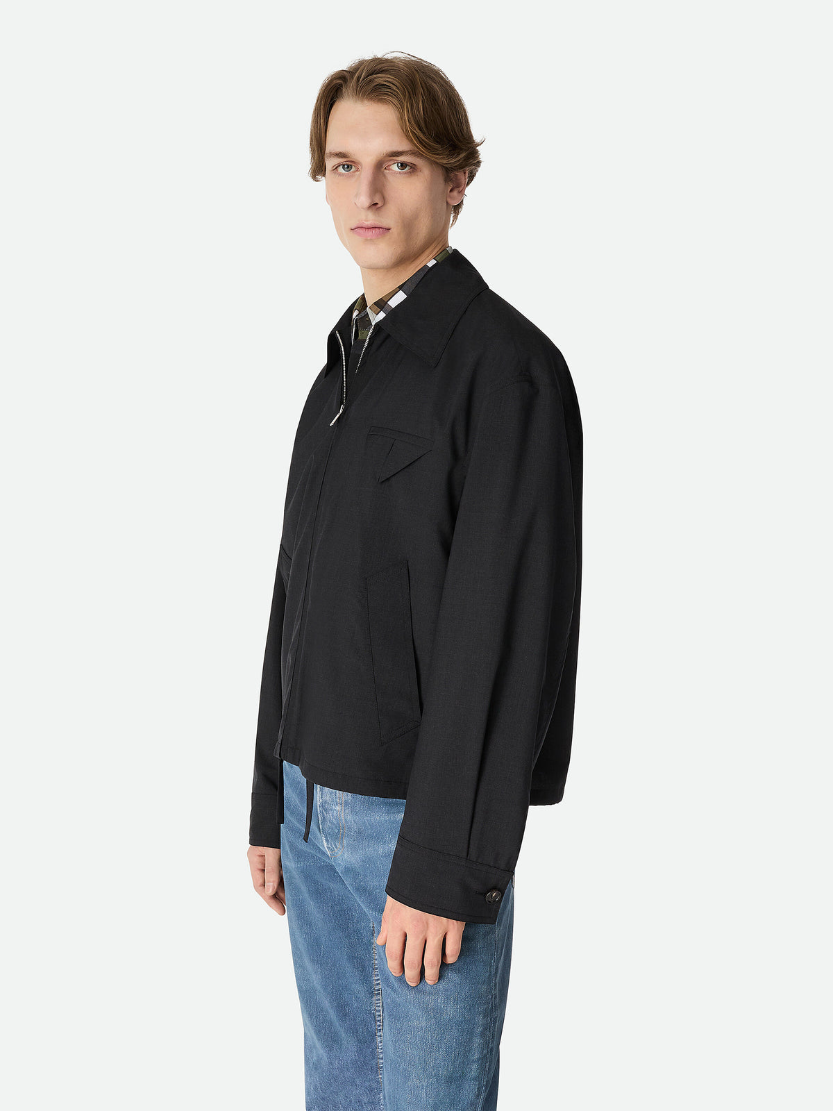 Fine Wool Kimono Blouson