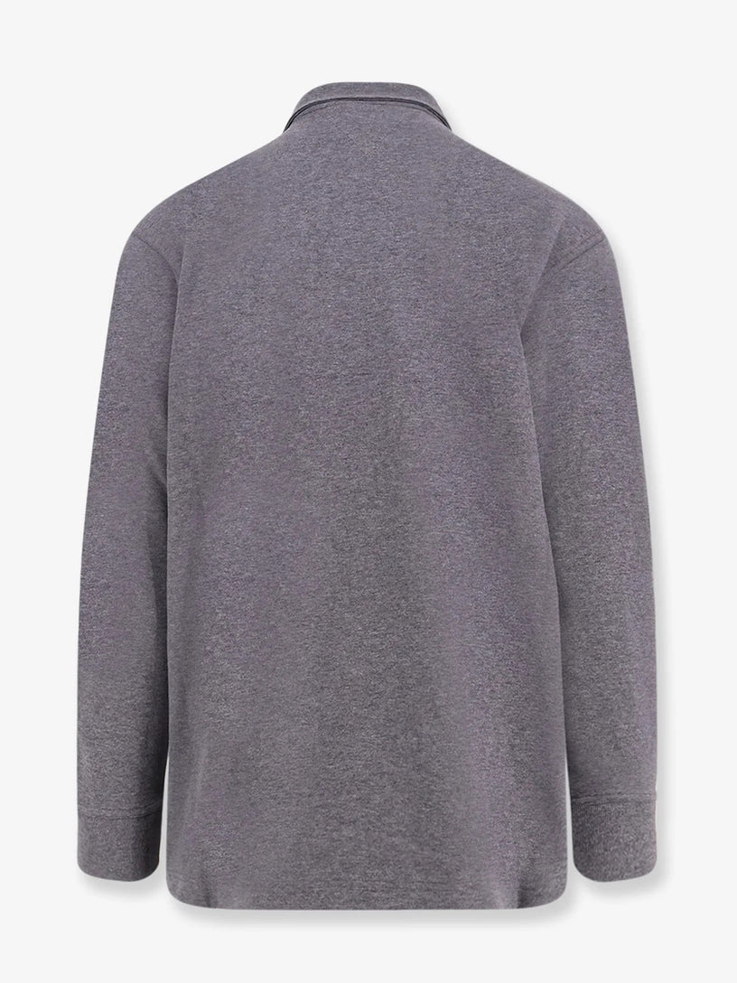 Double melange cotton polo shirt