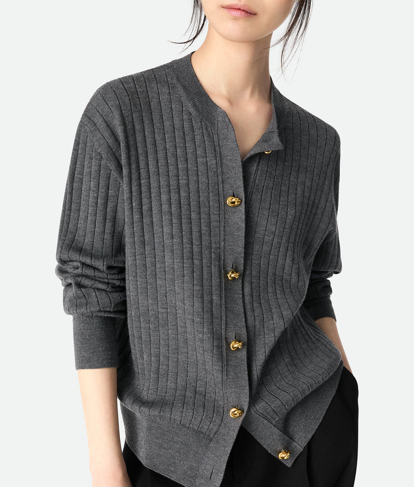 Ribbed wool cardigan