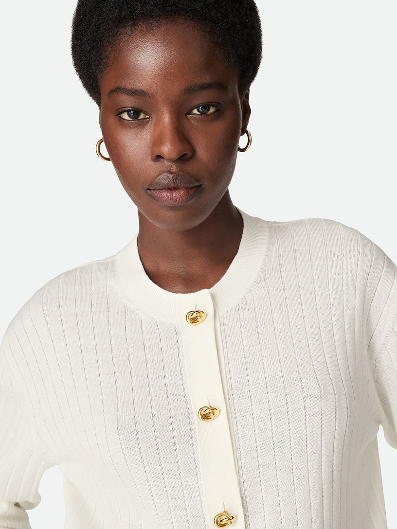 Ribbed wool cardigan