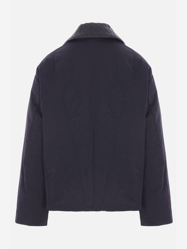 Down jacket with Intrecciato collar