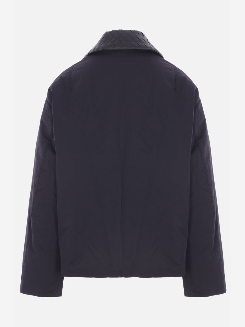 Down jacket with Intrecciato collar