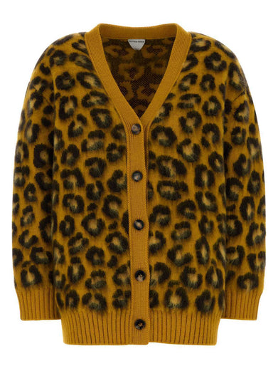 Leopard jacquard cardigan