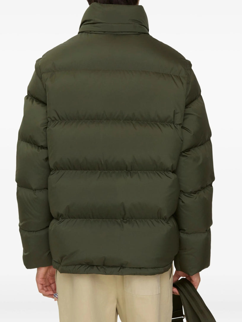 Down jacket with detachable sleeves