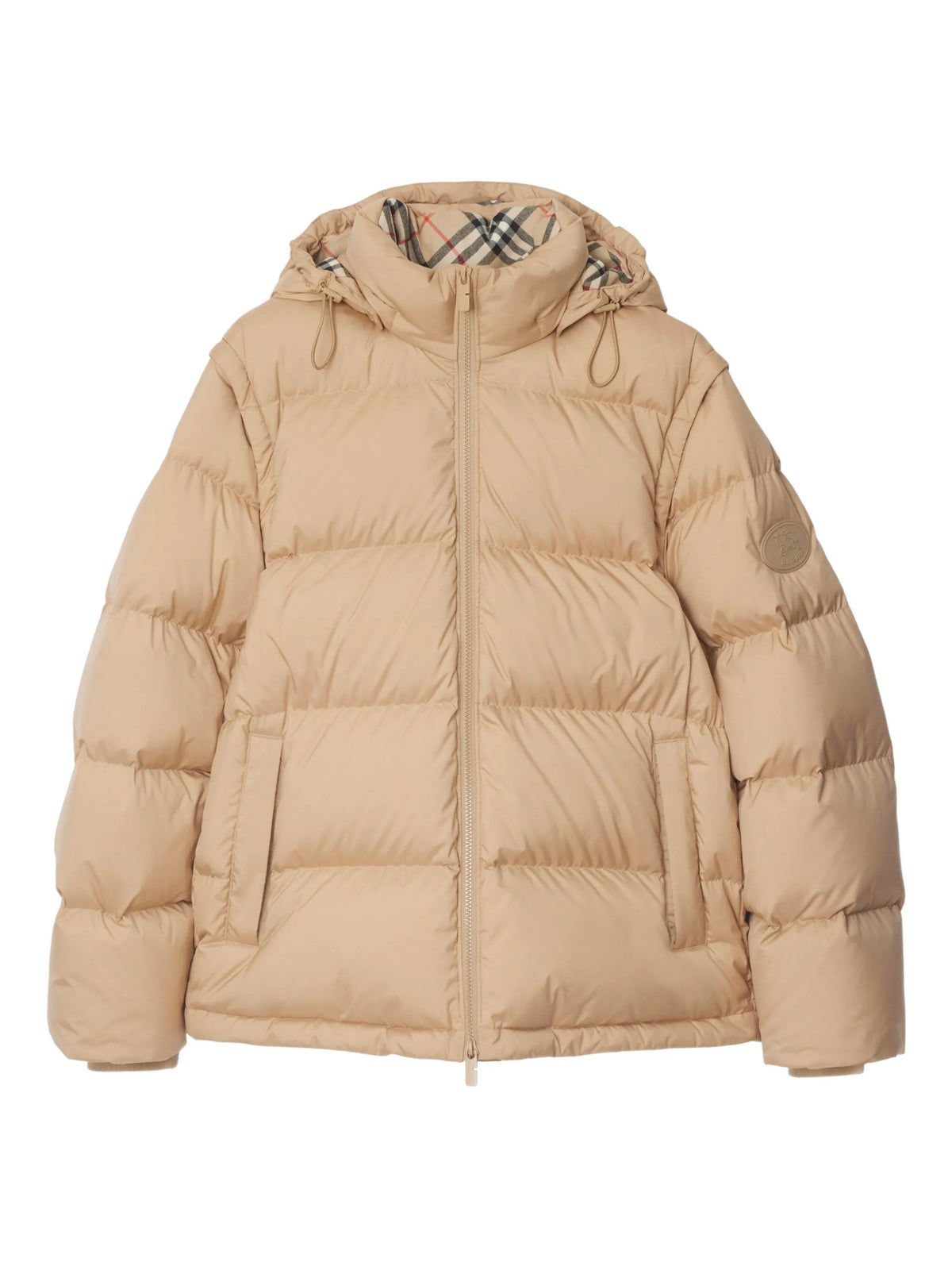 Down jacket with detachable sleeves