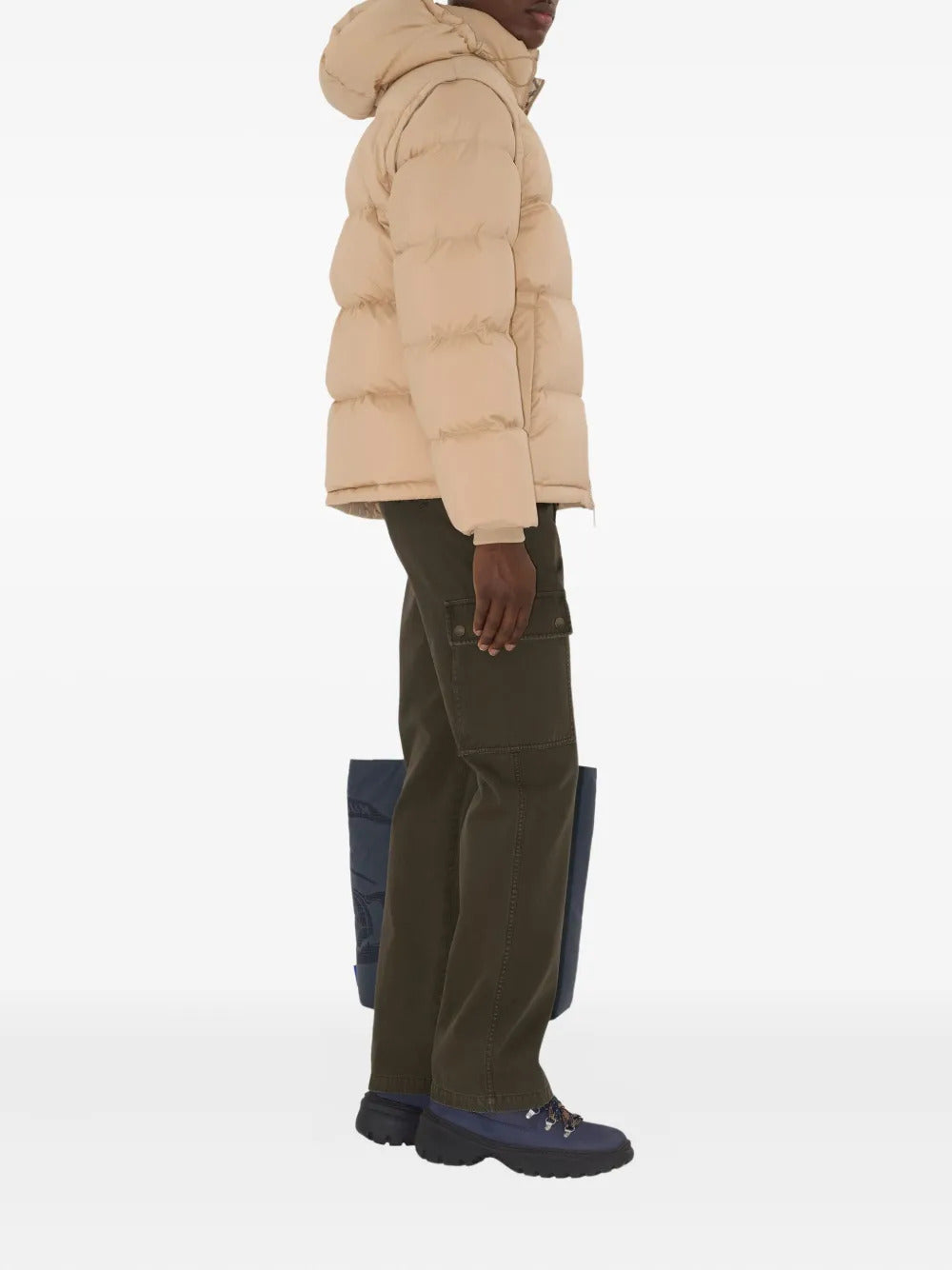Down jacket with detachable sleeves