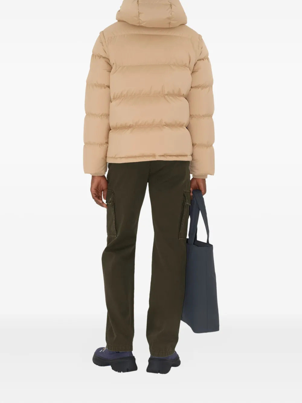 Down jacket with detachable sleeves