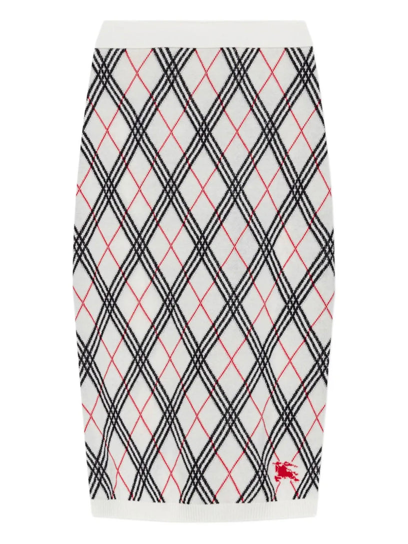 Knitted skirt with check