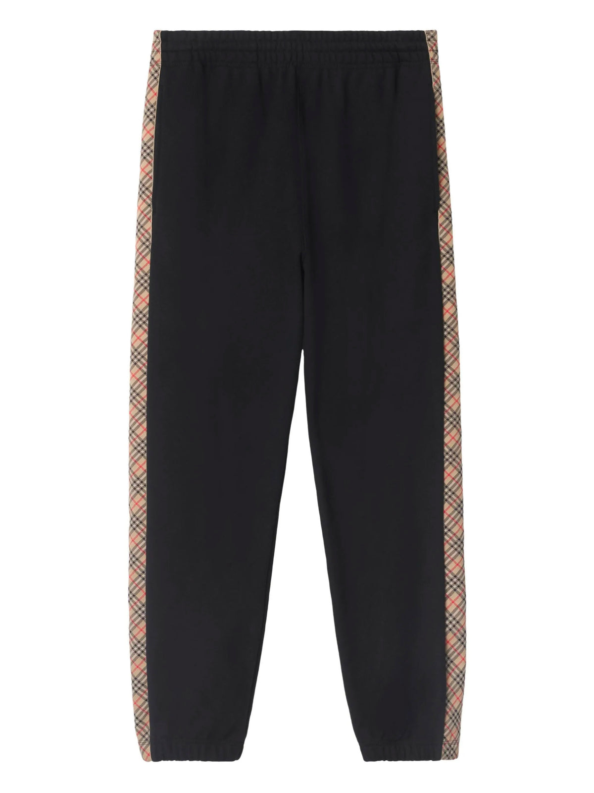 Cotton Jogging Pants with Check Trim