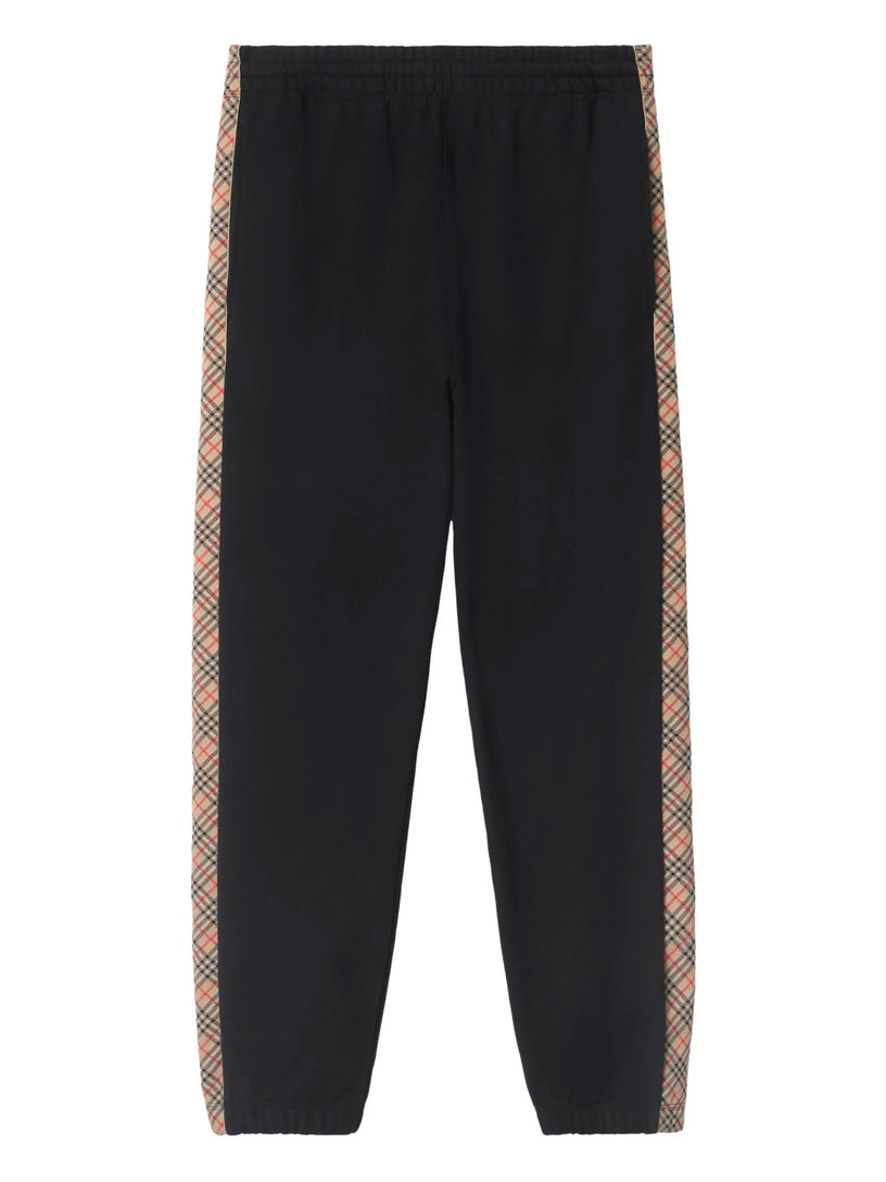Cotton Jogging Pants with Check Trim