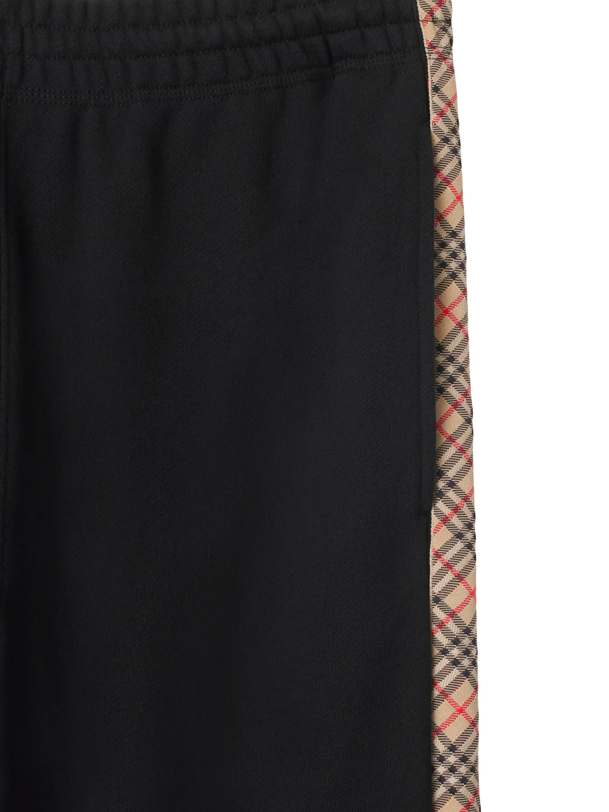 Cotton Jogging Pants with Check Trim