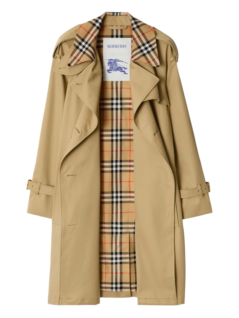 Castleford Medium Trench Coat with Check Collar