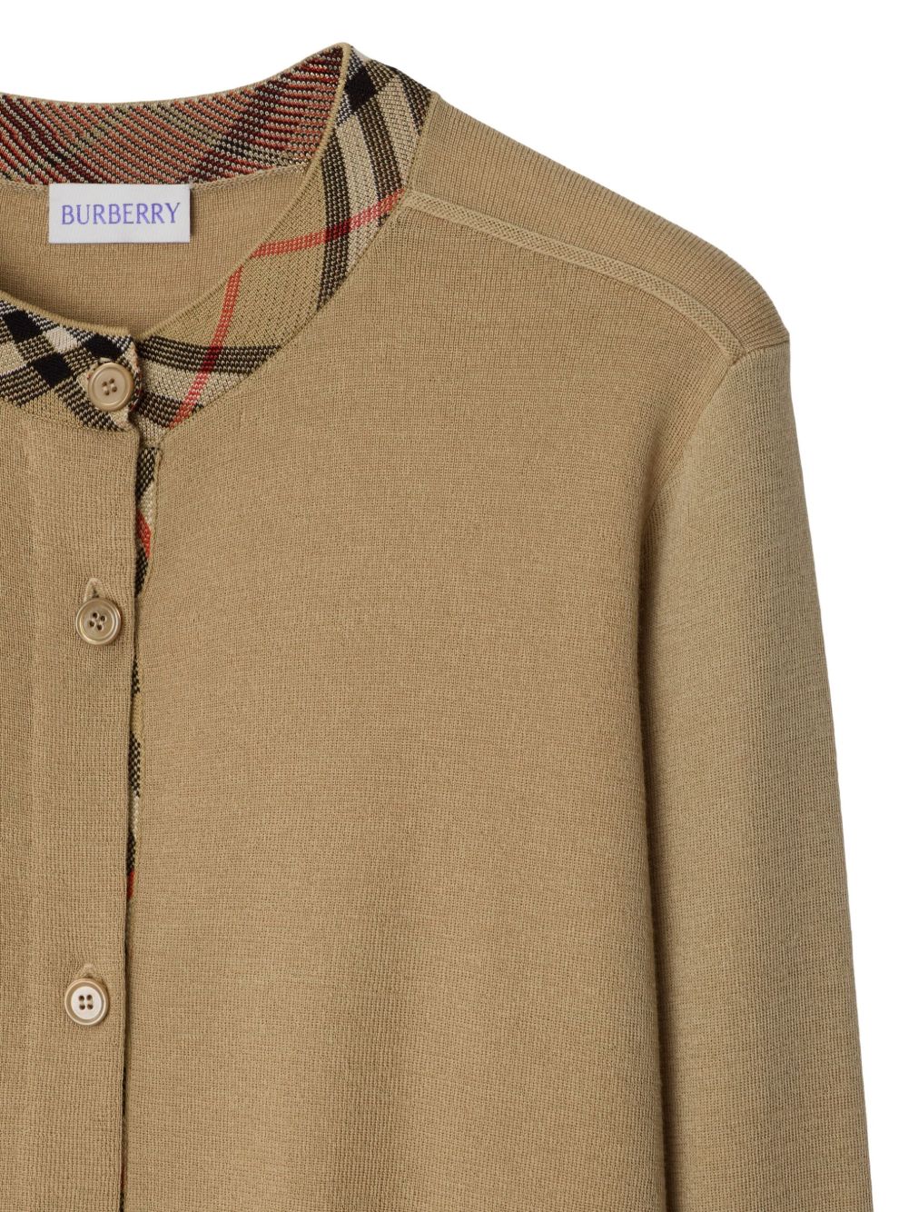 Check trim cardigan Burberry Beige | Grifo210
