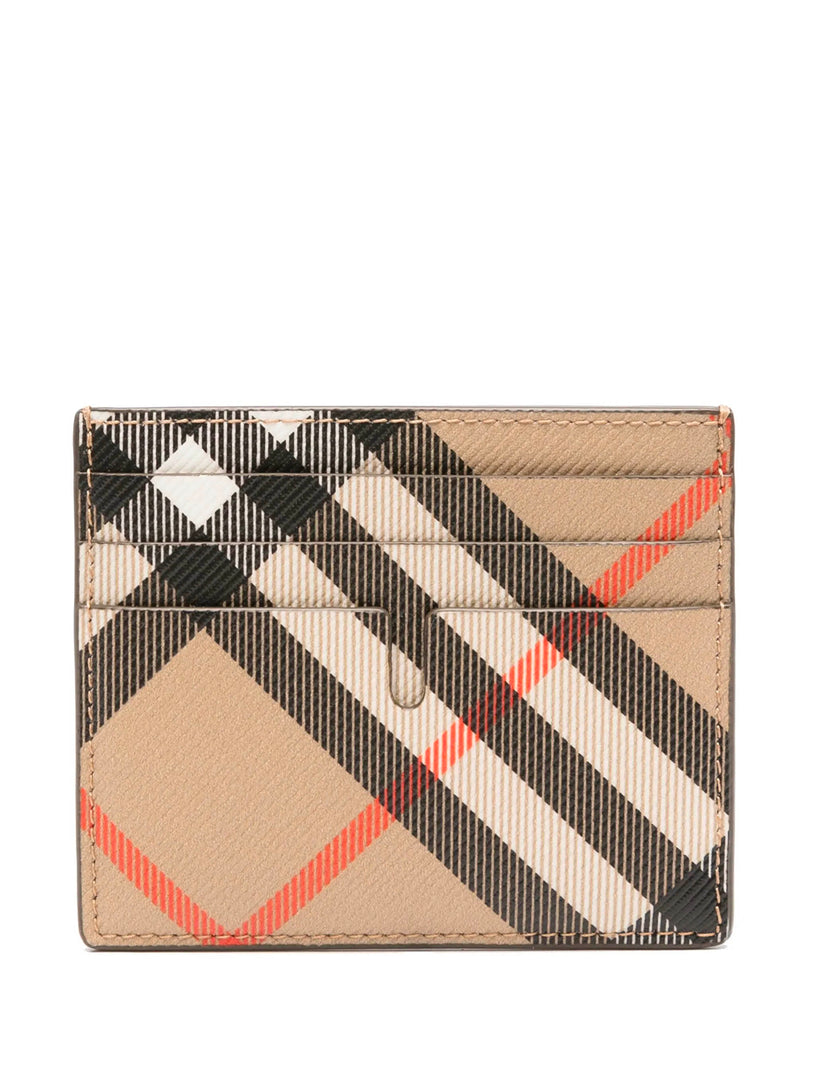 Tall Sandon Check Credit Card Holder
