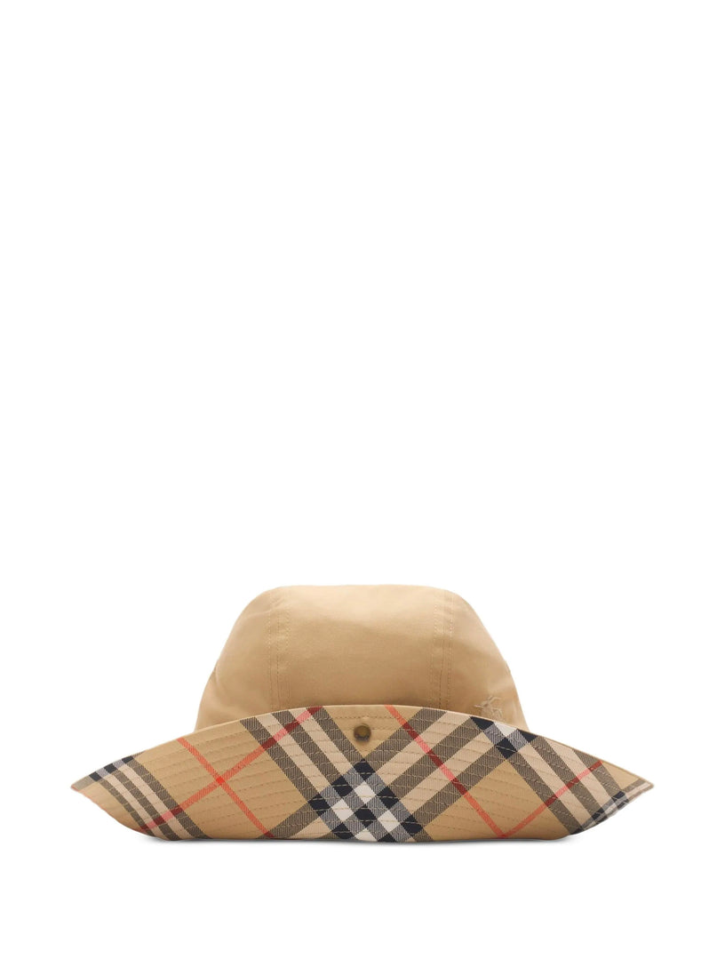Gabardine Hat with Check Brim