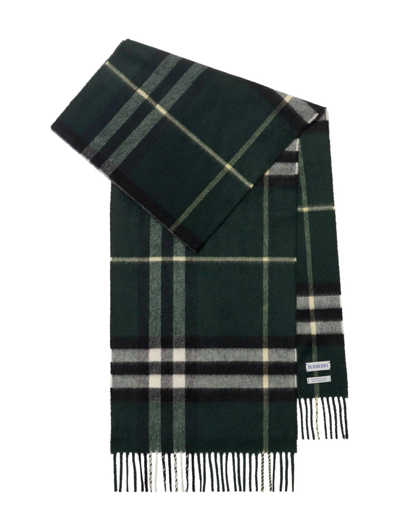 Cashmere scarf with check