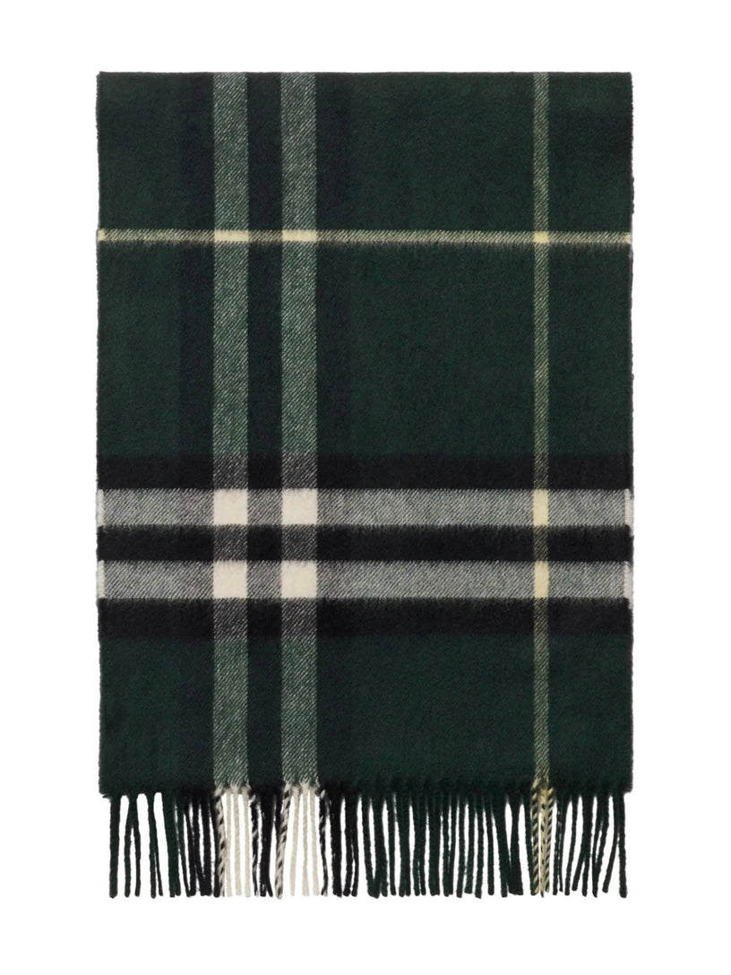 Cashmere scarf with check
