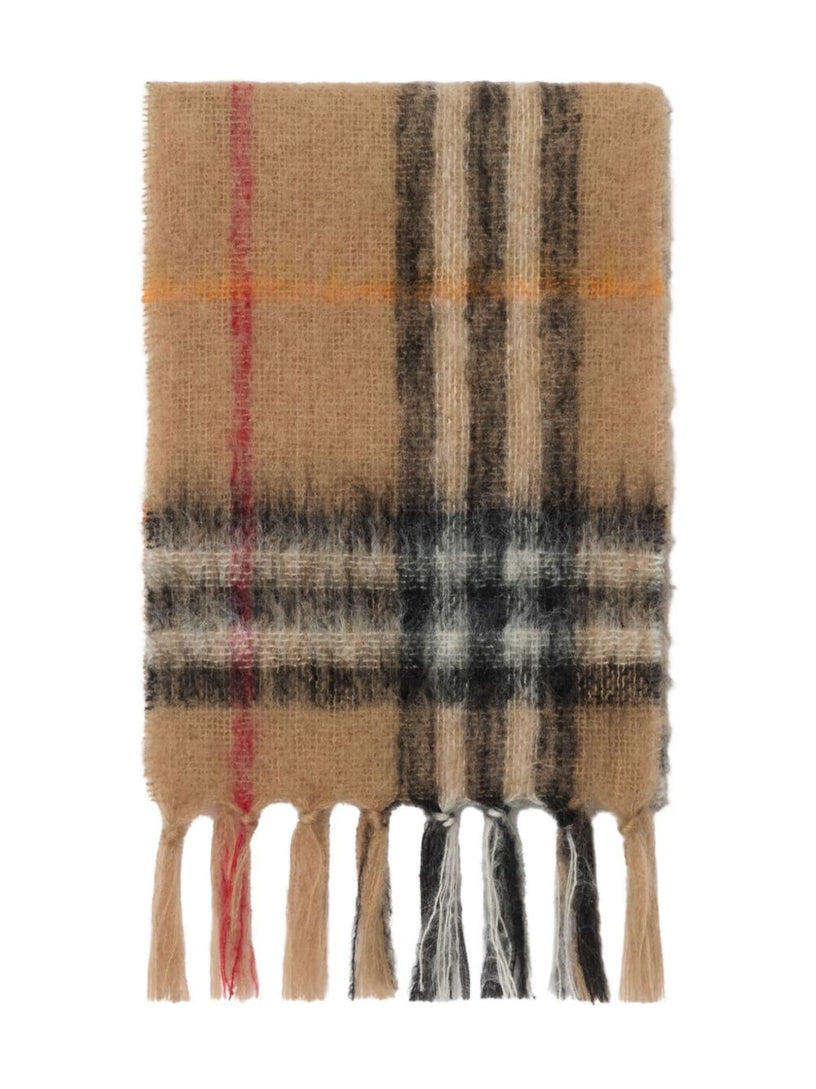 Check mohair wool scarf