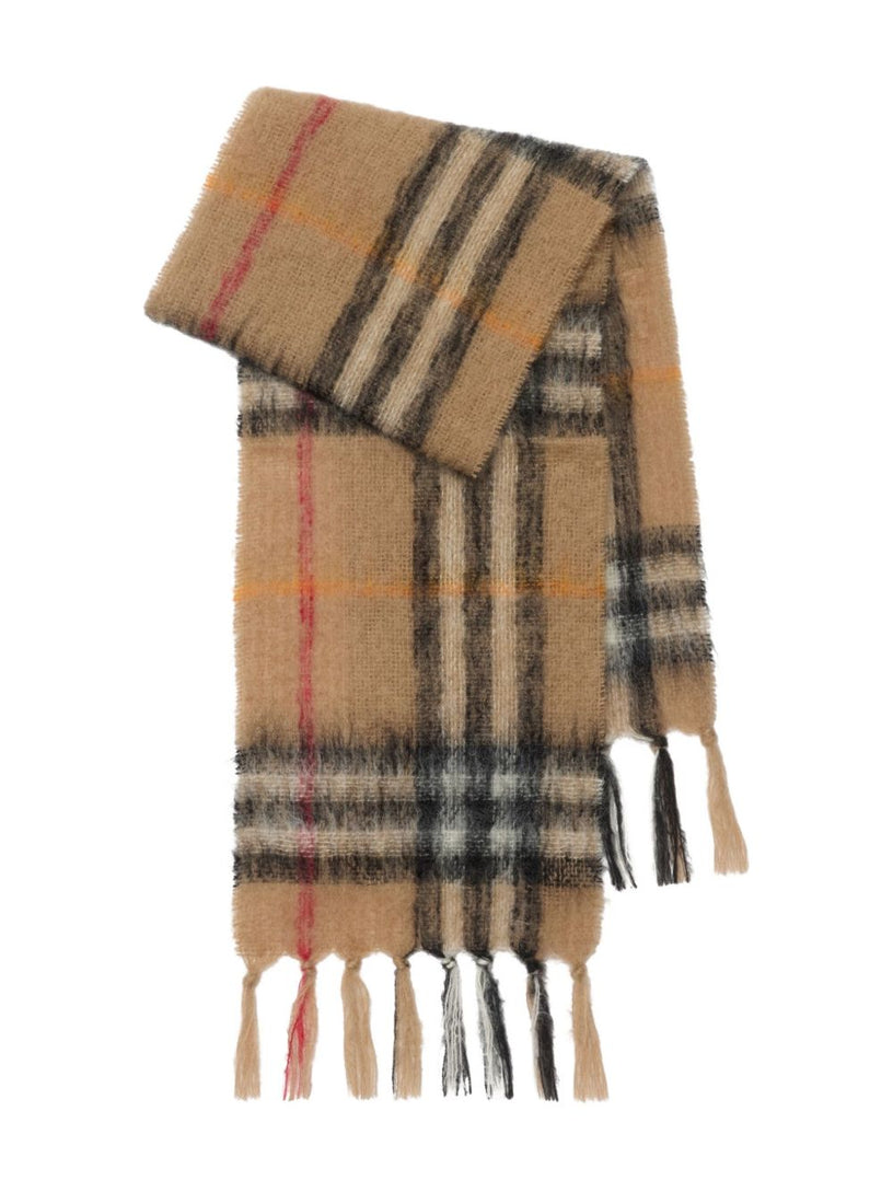 Check mohair wool scarf