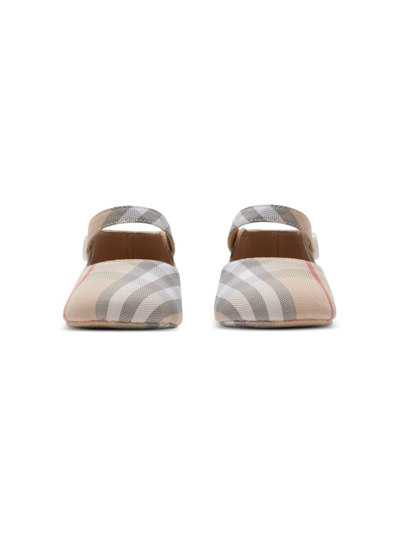 Check Cotton Mary Jane Flats