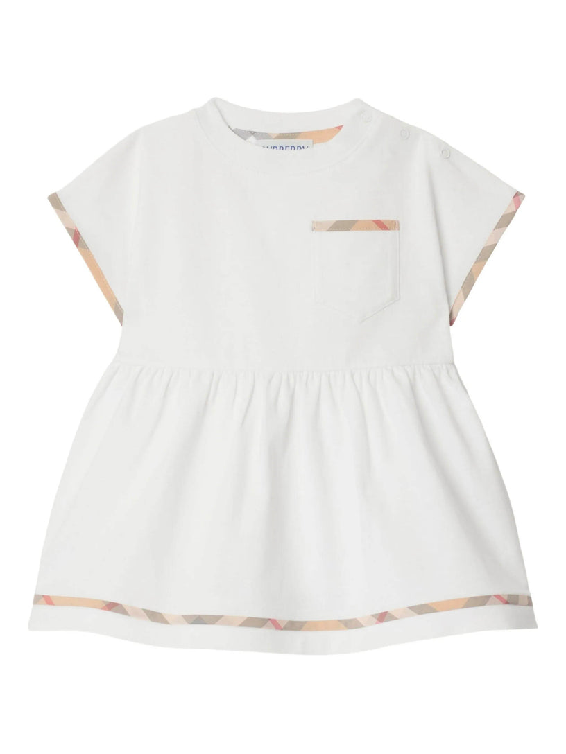 Check Trim Cotton Dress with Bloomers