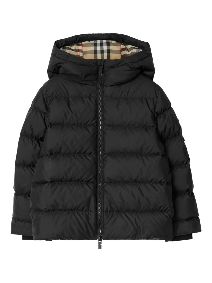 Nylon Hooded Puffer Coat